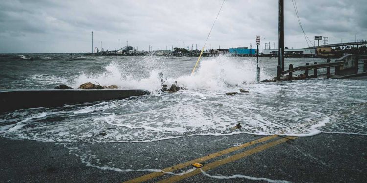 flooded street during hurricane
