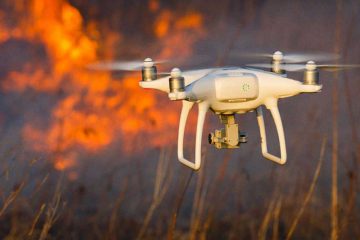drone in wildfire