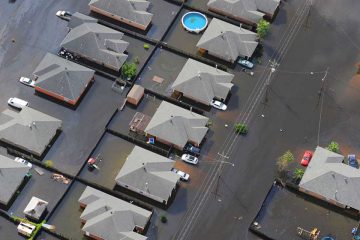 Overview of flooded suburbs