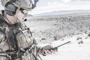 Operator using goTenna Pro X
