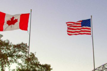 Canadian and American Flags