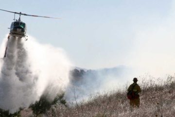 Water drop during wildland fire response